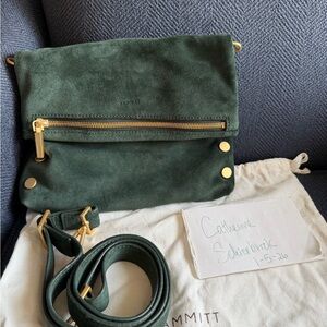 Hammitt Forest Green Suede Crossbody Bag